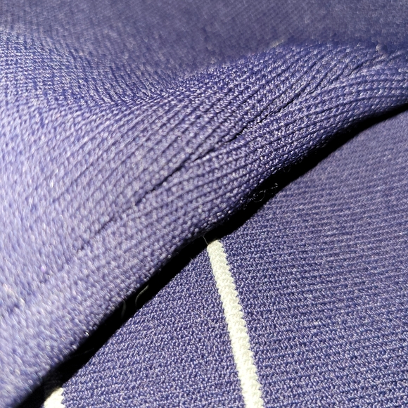 Sail to Sable Dark Blue Grey Accents Shaped Long-sleeve Top Ponte Knit L - Picture 5 of 10